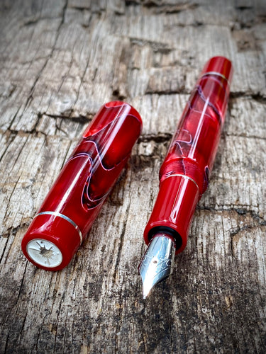 DayDreamer 1315 - Crimson Magma, Silver & Red Accents - Jowo