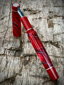 DayDreamer 1315 - Crimson Magma, Silver & Red Accents - Jowo