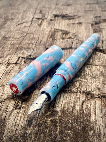 DayDreamer 1315 - Kyoto Spring Cellulose, Silver & Red Trim - Jowo