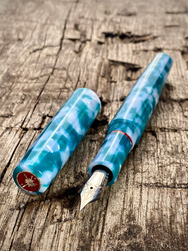 DayDreamer 1315 - Teal Reef Cellulose, Silver & Red Trim - Jowo