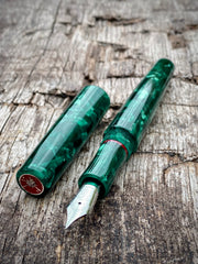 DayDreamer 1315 - Erinoid Jade Crush Pearl, Silver & Red Trim - Bock