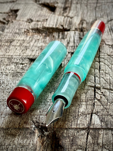 DayDreamer 1315 - Cool Mint Acrylic, Rockster Red & Silver Accents - Bock