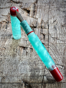 DayDreamer 1315 - Cool Mint Acrylic, Rockster Red & Silver Accents - Bock