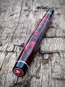 DayDreamer 1315 - Red Celluloid, Black & Silver Accents - Jowo