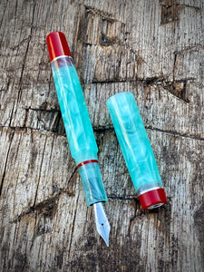 DayDreamer 1315 - Cool Mint Acrylic, Rockster Red & Silver Accents - Jowo